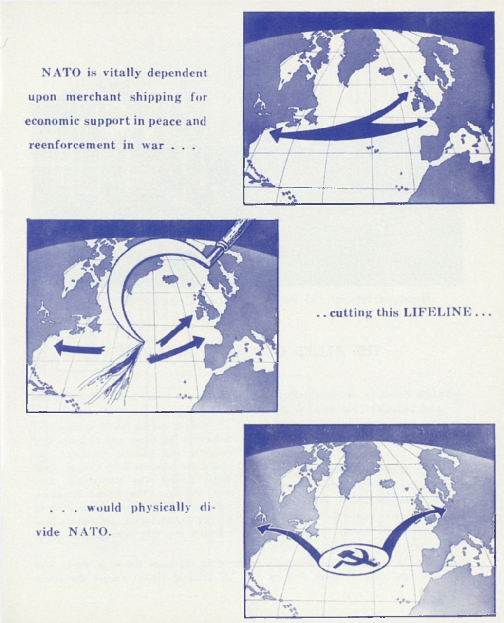 Scheepvaart vormde de trans-Atlantische band van het NAVO-bondgenootschap (bron: brochure SACLANT | NATO Story 1962)